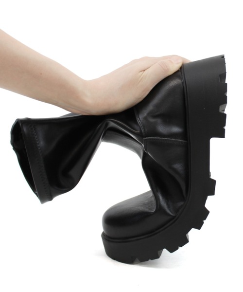 VIVIAN(ヴィヴィアン)の「厚底インヒールストレッチミドルブーツ(ブーツ・レディース・ブラック/ストーン/ダークブラウン/シルバー・S/M/LL/L)」の22枚目の写真