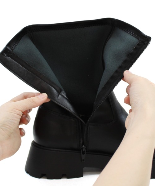 VIVIAN(ヴィヴィアン)の「厚底インヒールストレッチミドルブーツ(ブーツ・レディース・ブラック/ストーン/ダークブラウン/シルバー・S/M/LL/L)」の14枚目の写真