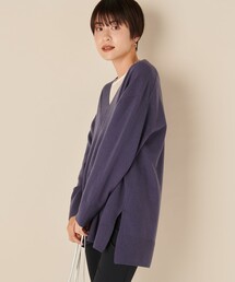 ハミルトンNY Vネックチュニックプルオーバーニット