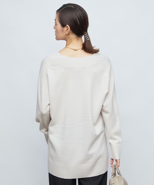 NOLLEY’S（ノーリーズ）の「ハミルトンNY Vネックチュニックプルオーバーニット（ニット/セーター・レディース・グレー/ライトグレー/ベージュ・38）」の20枚目の写真