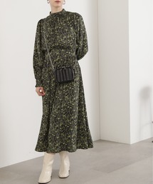 N.（N. Natural Beauty Basic） | 【S Size Line】◆プリントハイネックワンピース(ワンピース)