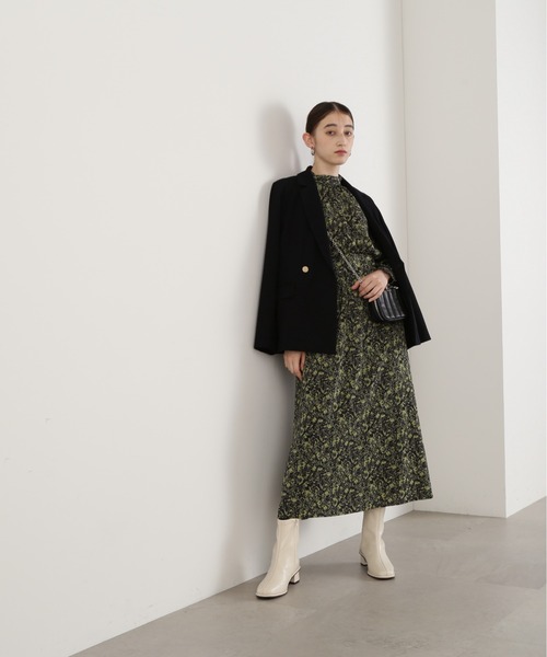 N.（N. Natural Beauty Basic）（エヌエヌナチュラルビューティーベーシック）の「【S Size Line】◆プリントハイネックワンピース（ワンピース・レディース・スミクロ/ブラック×ホワイト/ホワイト×ブラウン・SMALL/MEDIUM）」の14枚目の写真