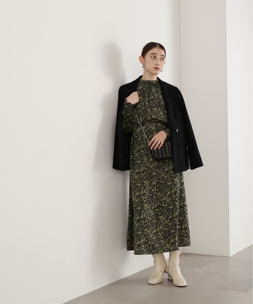 N.（N. Natural Beauty Basic）（エヌエヌナチュラルビューティーベーシック）の「【S Size Line】◆プリントハイネックワンピース（ワンピース・レディース・スミクロ/ブラック×ホワイト/ホワイト×ブラウン・SMALL/MEDIUM）」の15枚目の写真