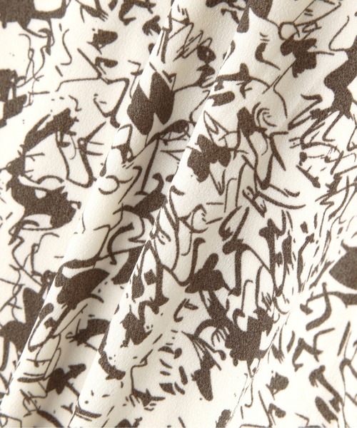 N.（N. Natural Beauty Basic）（エヌエヌナチュラルビューティーベーシック）の「【S Size Line】◆プリントハイネックワンピース（ワンピース・レディース・スミクロ/ブラック×ホワイト/ホワイト×ブラウン・SMALL/MEDIUM）」の5枚目の写真