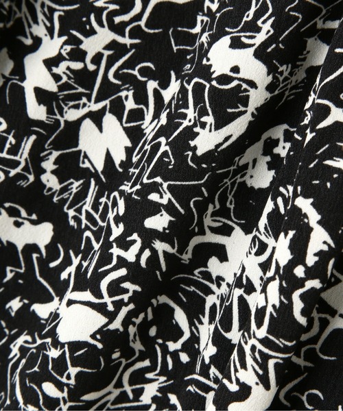 N.（N. Natural Beauty Basic）（エヌエヌナチュラルビューティーベーシック）の「【S Size Line】◆プリントハイネックワンピース（ワンピース・レディース・スミクロ/ブラック×ホワイト/ホワイト×ブラウン・SMALL/MEDIUM）」の8枚目の写真