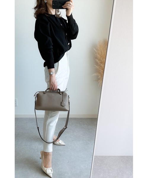 &. NOSTALGIA（アンドドットノスタルジア）の「【ZOZO限定】ゴールドボタンニットジャケットカーデ（カーディガン/ボレロ・レディース・アイボリー/ブラック・FREE）」の7枚目の写真