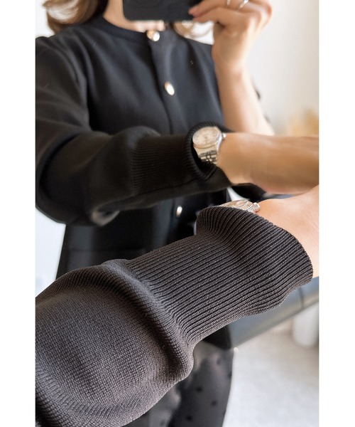 &. NOSTALGIA（アンドドットノスタルジア）の「【ZOZO限定】ゴールドボタンニットジャケットカーデ（カーディガン/ボレロ・レディース・アイボリー/ブラック・FREE）」の16枚目の写真