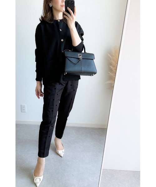 &. NOSTALGIA（アンドドットノスタルジア）の「【ZOZO限定】ゴールドボタンニットジャケットカーデ（カーディガン/ボレロ・レディース・アイボリー/ブラック・FREE）」の10枚目の写真