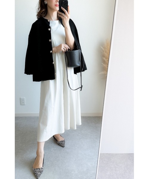 &. NOSTALGIA（アンドドットノスタルジア）の「【ZOZO限定】ゴールドボタンニットジャケットカーデ（カーディガン/ボレロ・レディース・アイボリー/ブラック・FREE）」の21枚目の写真