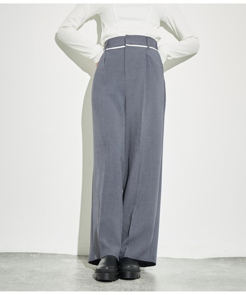 ANAP(アナップ)の「ウエストベルトテープデザインワイドパンツ【セットアップ対応】(その他パンツ・レディース・ブラウン/ダークグレー・FREE)」の6枚目の写真