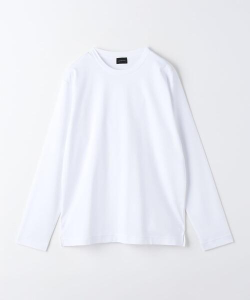 green label relaxing（グリーンレーベルリラクシング）の「オーガニックコットン ポンチ クルーネック Tシャツ（Tシャツ/カットソー・メンズ・ライム/ブラック/ライトグレー/ホワイト・XXL/M/S/XL/L）」の2枚目の写真