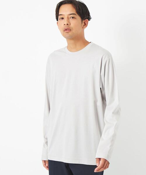 green label relaxing（グリーンレーベルリラクシング）の「オーガニックコットン ポンチ クルーネック Tシャツ（Tシャツ/カットソー・メンズ・ライム/ブラック/ライトグレー/ホワイト・XXL/M/S/XL/L）」の4枚目の写真