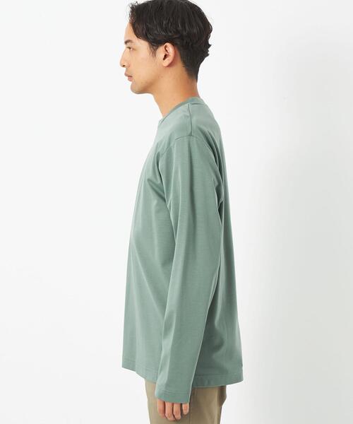 green label relaxing（グリーンレーベルリラクシング）の「オーガニックコットン ポンチ クルーネック Tシャツ（Tシャツ/カットソー・メンズ・ライム/ブラック/ライトグレー/ホワイト・XXL/M/S/XL/L）」の10枚目の写真