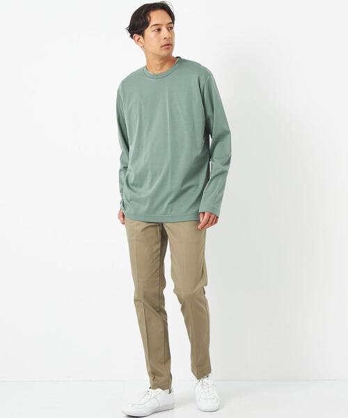 green label relaxing（グリーンレーベルリラクシング）の「オーガニックコットン ポンチ クルーネック Tシャツ（Tシャツ/カットソー・メンズ・ライム/ブラック/ライトグレー/ホワイト・XXL/M/S/XL/L）」の12枚目の写真