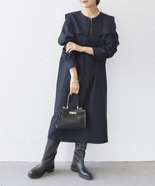 SHIPS any(シップス エニィ)の「【WEB限定】SHIPS any: ウール サキソニー セーラー カラー ワンピース(ワンピース・レディース・グレー/ネイビー・ONE SIZE)」の21枚目の写真