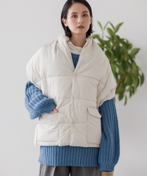 LAKOLE(ラコレ)の「ビッグ中綿ストール / 907965(ストール/ショール・レディース・ブラック/アイボリー/テラコッタ・FREE)」の19枚目の写真