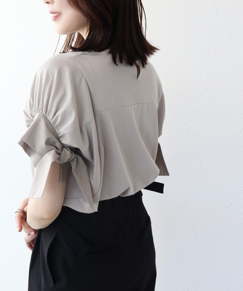 Jines(ジネス)の「リボンデザインプルオーバーカットソー(Tシャツ/カットソー・レディース・オフホワイト/グレー/ブラック・38)」の3枚目の写真