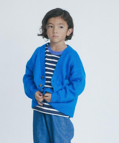green label relaxing(グリーンレーベルリラクシング)の「TJ ビッグシルエット カーディガン 110cm-130cm(カーディガン/ボレロ・キッズ・オレンジ/コバルトブルー・XS110/S130)」の1枚目の写真