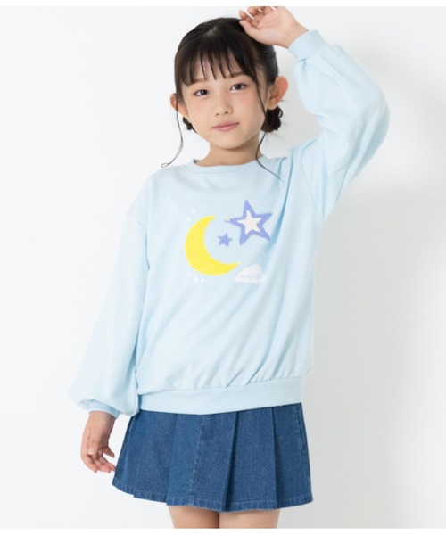 ANAP kids（アナップキッズ）の「星モチーフミニ裏毛スパンコールトレーナー（スウェット・キッズ・サックスブルー/オフホワイト/ラベンダー・120cm/110cm/100cm/130cm）」の14枚目の写真