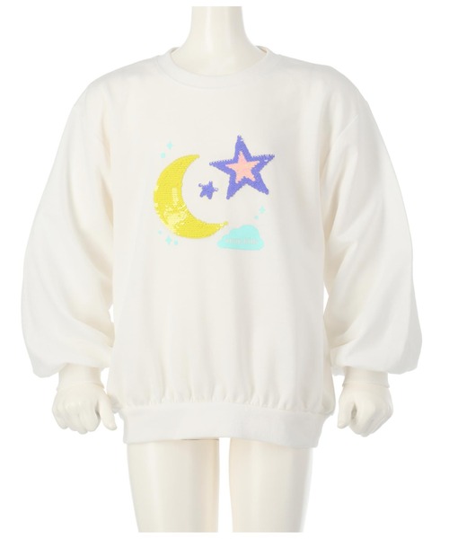 ANAP kids（アナップキッズ）の「星モチーフミニ裏毛スパンコールトレーナー（スウェット・キッズ・サックスブルー/オフホワイト/ラベンダー・120cm/110cm/100cm/130cm）」の16枚目の写真