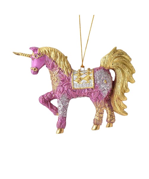 セール】レジンオーナメント ユニコーン ダークピンク（インテリア雑貨