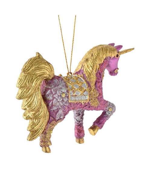 セール】レジンオーナメント ユニコーン ダークピンク（インテリア雑貨