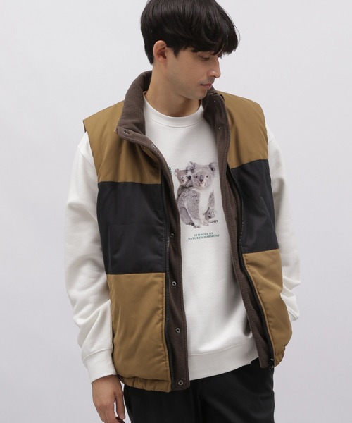 LAKOLE（ラコレ）の「リバーシブル中綿ベスト / 972799（ベスト・メンズ・ブルー/グレー/ベージュ・LARGE/MEDIUM）」の3枚目の写真