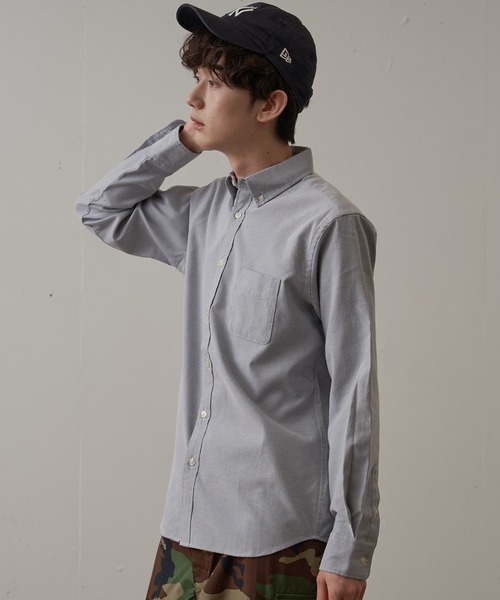 Blue Standard （ブルースタンダード）の「【BLUE STANDARD/ブルースタンダード】イージーケア　 形態安定　 速乾　ラクケア　オックス　ボタンダウンシャツ（シャツ/ブラウス・メンズ・ネイビー/ブルー系その他/スミクロ/ホワイト・SMALL/MEDIUM/X-LARGE/LARGE）」の3枚目の写真