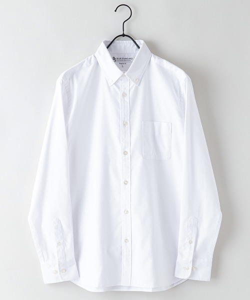 Blue Standard （ブルースタンダード）の「【BLUE STANDARD/ブルースタンダード】イージーケア　 形態安定　 速乾　ラクケア　オックス　ボタンダウンシャツ（シャツ/ブラウス・メンズ・ネイビー/ブルー系その他/スミクロ/ホワイト・SMALL/MEDIUM/X-LARGE/LARGE）」の10枚目の写真