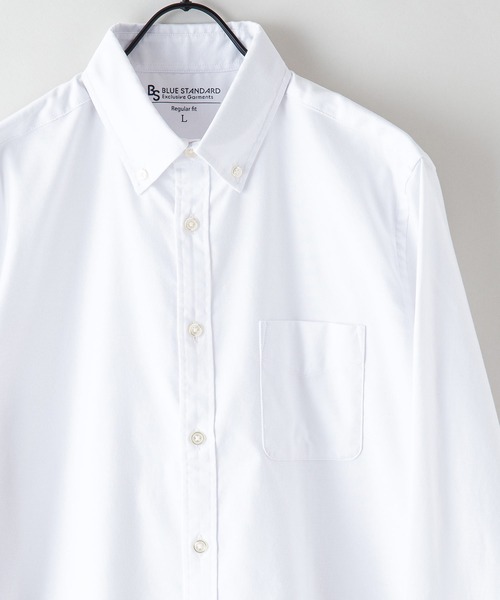 Blue Standard （ブルースタンダード）の「【BLUE STANDARD/ブルースタンダード】イージーケア　 形態安定　 速乾　ラクケア　オックス　ボタンダウンシャツ（シャツ/ブラウス・メンズ・ネイビー/ブルー系その他/スミクロ/ホワイト・SMALL/MEDIUM/X-LARGE/LARGE）」の15枚目の写真