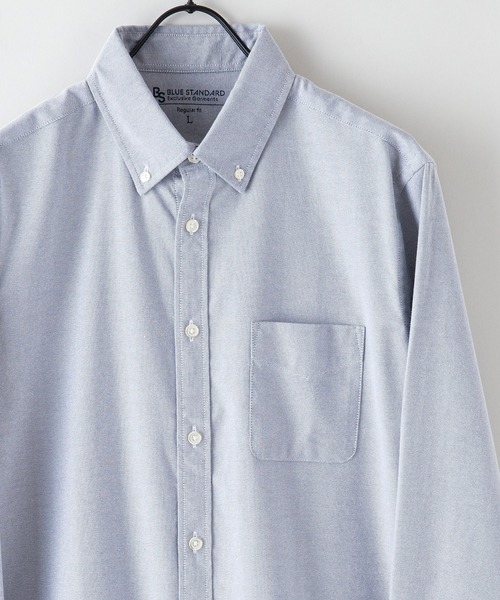 Blue Standard （ブルースタンダード）の「【BLUE STANDARD/ブルースタンダード】イージーケア　 形態安定　 速乾　ラクケア　オックス　ボタンダウンシャツ（シャツ/ブラウス・メンズ・ネイビー/ブルー系その他/スミクロ/ホワイト・SMALL/MEDIUM/X-LARGE/LARGE）」の14枚目の写真