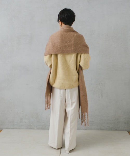 Actually（アクチュアリー）の「ブークレストール（ストール/ショール・レディース・ブルー/アイボリー/グレイッシュベージュ・フリー）」の11枚目の写真