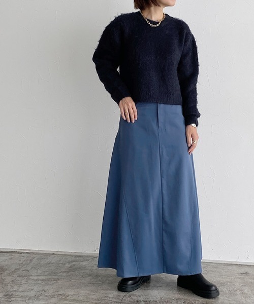 RASW（ラス）の「[RASW]モヘアタッチクロップドニット（ニット/セーター・レディース・ホワイト/イエロー/ネイビー・M/L）」の15枚目の写真