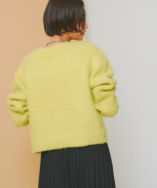 RASW（ラス）の「[RASW]モヘアタッチクロップドニット（ニット/セーター・レディース・ホワイト/イエロー/ネイビー・M/L）」の11枚目の写真