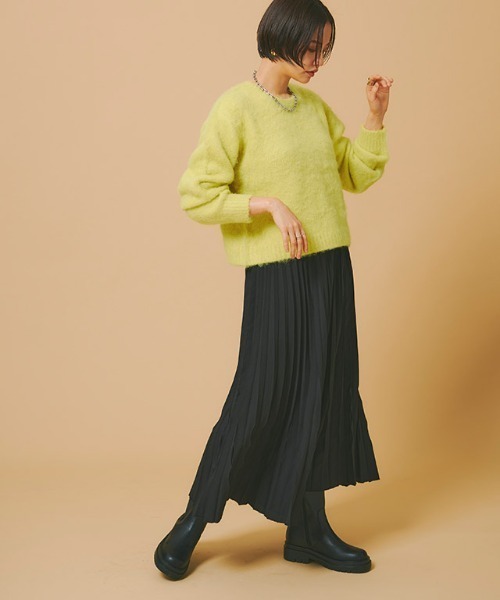 RASW（ラス）の「[RASW]モヘアタッチクロップドニット（ニット/セーター・レディース・ホワイト/イエロー/ネイビー・M/L）」の12枚目の写真