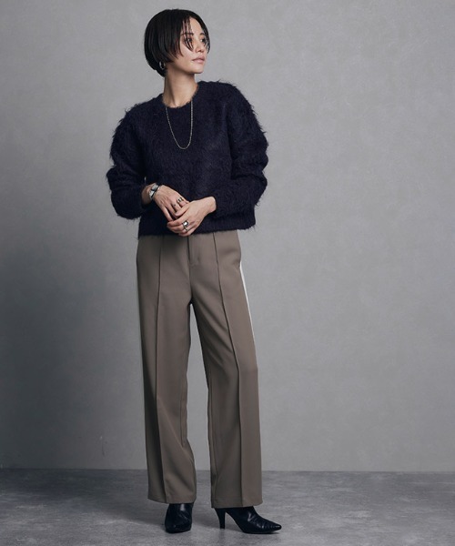 RASW（ラス）の「[RASW]モヘアタッチクロップドニット（ニット/セーター・レディース・ホワイト/イエロー/ネイビー・M/L）」の19枚目の写真