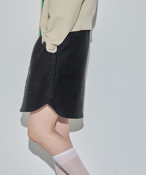 ELLEgirl(エルガール)の「ツイードミニスカート●セットアップ対応●【ELLEgirl/エル ガール】(スカート・レディース・グリーン/アイボリー/ブラック・FREE)」の10枚目の写真