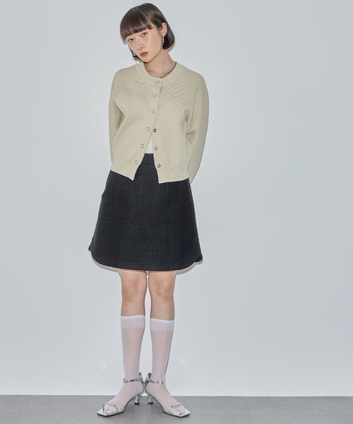 ELLEgirl(エルガール)の「ツイードミニスカート●セットアップ対応●【ELLEgirl/エル ガール】(スカート・レディース・グリーン/アイボリー/ブラック・FREE)」の14枚目の写真