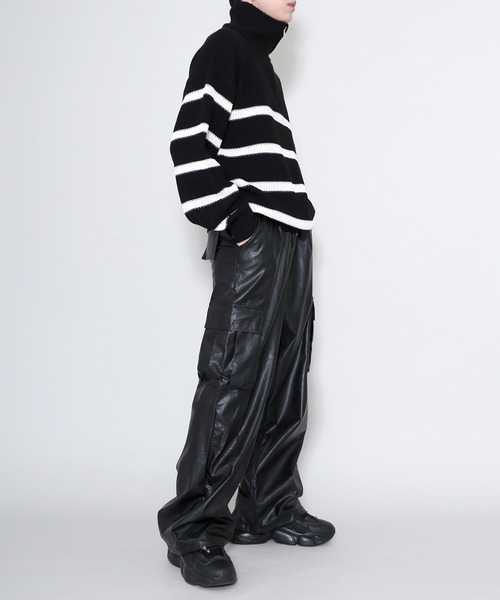 Figments(フィグメンツ)の「合皮カーゴパンツ(その他パンツ・レディース・ブラック・FREE)」の4枚目の写真