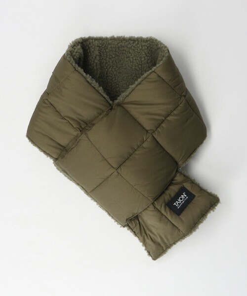TAION（タイオン）の「【WEB限定】＜TAION＞マウンテン リバーシブル ダウン ボア マフラー（マフラー・メンズ・オリーブ/ブラウン/ブラック/ダークグレー/ネイビー・FREE）」の4枚目の写真