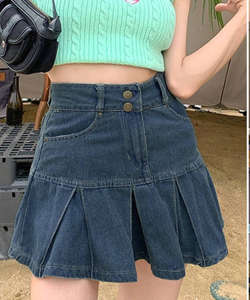 NANEA（ナネア）の「ハイウエストベルト付きデニムミニスカート（デニムスカート・レディース・ブラック/ブルー・SMALL/MEDIUM/LARGE）」の19枚目の写真