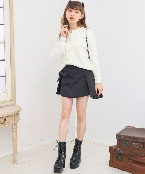 titty＆Co. PETIT（ティティアンドコープティ）の「【titty&Co.PETIT】リボンフラップショートパンツ（その他パンツ・レディース・ブラック/グレー・FREE）」の4枚目の写真