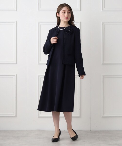 index（インデックス）の「◆≪通勤・セレモニー対応≫ フレアースリーブミニマルワンピース【洗濯機洗い可】（ワンピース・レディース・ブラック/ライトベージュ/ネイビー・42/40/38/36）」の10枚目の写真