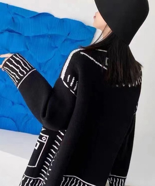 Miniministore(ミニミニストア)の「ニットカーディガン秋冬ニットトップス韓国(カーディガン/ボレロ・レディース・ホワイト/ブラック・フリー)」の7枚目の写真
