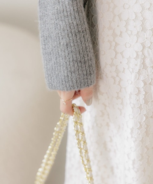flower（フラワー）の「リボンタートルニット（ニット/セーター・レディース・ホワイト/グレー・FREE）」の10枚目の写真