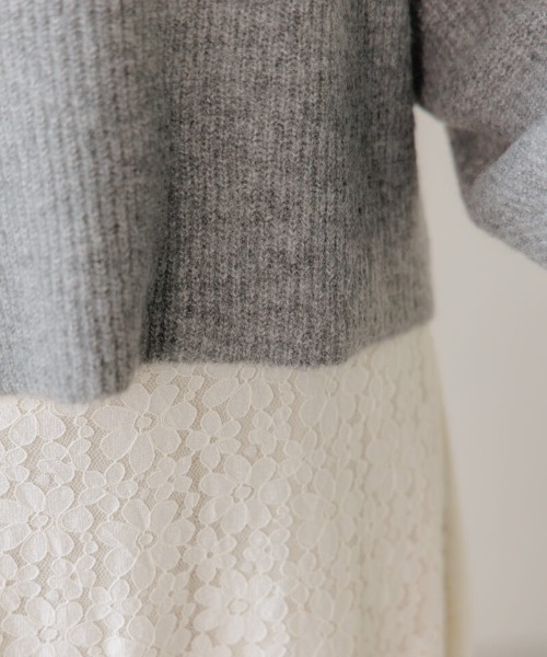 flower（フラワー）の「リボンタートルニット（ニット/セーター・レディース・ホワイト/グレー・FREE）」の11枚目の写真