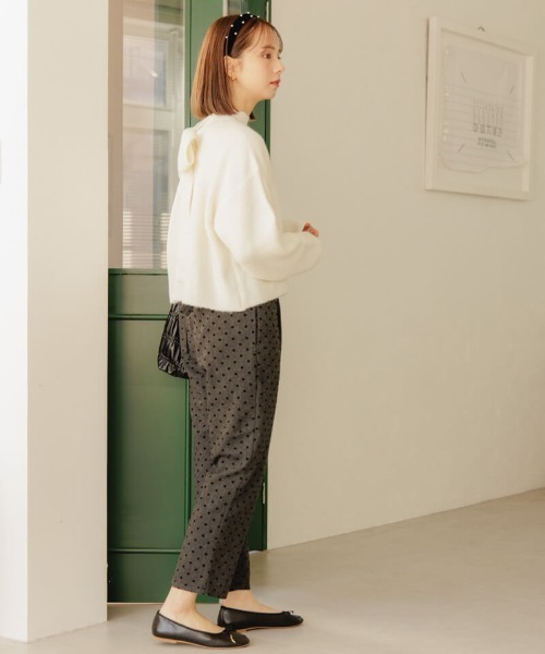 flower（フラワー）の「リボンタートルニット（ニット/セーター・レディース・ホワイト/グレー・FREE）」の15枚目の写真