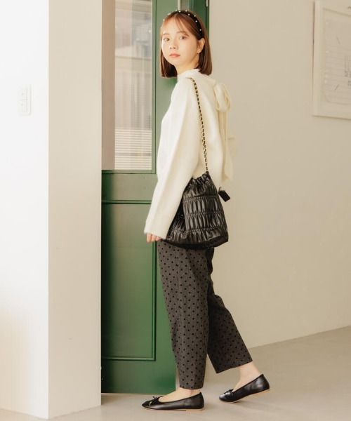 flower（フラワー）の「リボンタートルニット（ニット/セーター・レディース・ホワイト/グレー・FREE）」の17枚目の写真