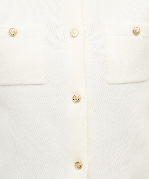 natural couture（ナチュラルクチュール）の「ポリニット金釦ポケ付きカーディガン（カーディガン/ボレロ・レディース・ブラック/オフホワイト/サックスブルー/レッド/その他1/ピンクベージュ/その他2・FREE）」の12枚目の写真