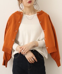 atONE Ｖネックワイドリブ綿ニット
